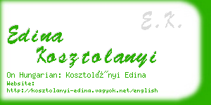 edina kosztolanyi business card